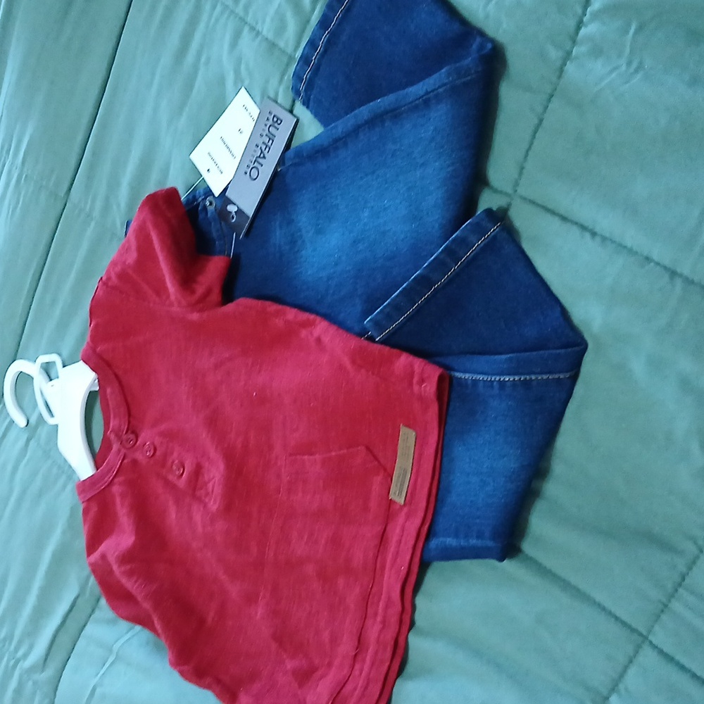 New David Britton buffalo shirt and jeans 2toddler